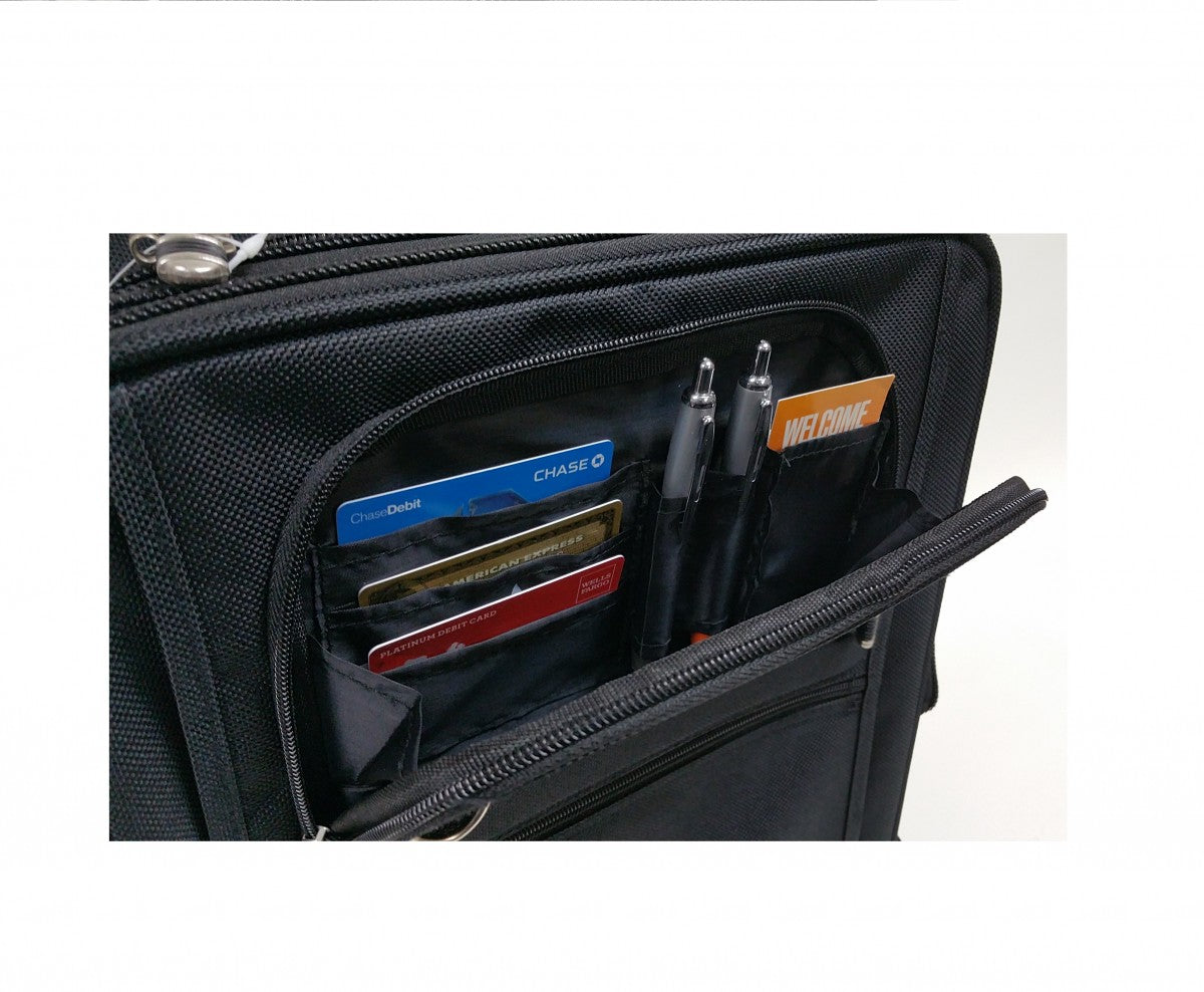 Expandable Carry-On Luggage w/ 360 Swivel Wheels