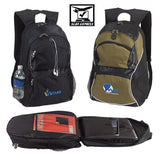 Two backpacks with visible branding in USA