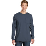 Port & Company® Beach Wash™ Garment-Dyed Long Sleeve Pocket Tee