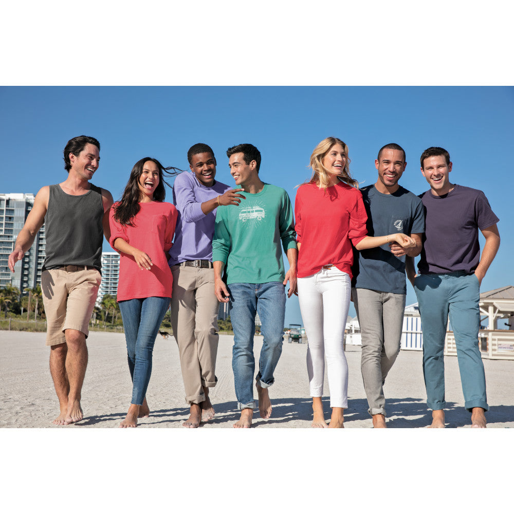 Port & Company® Beach Wash™ Garment-Dyed Long Sleeve Pocket Tee