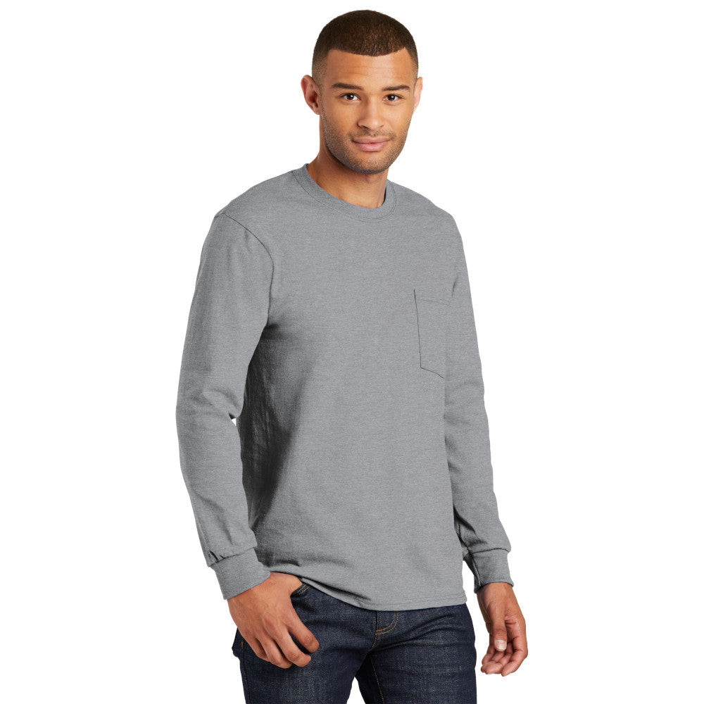 Port & Company® Tall Long Sleeve Essential Pocket Tee