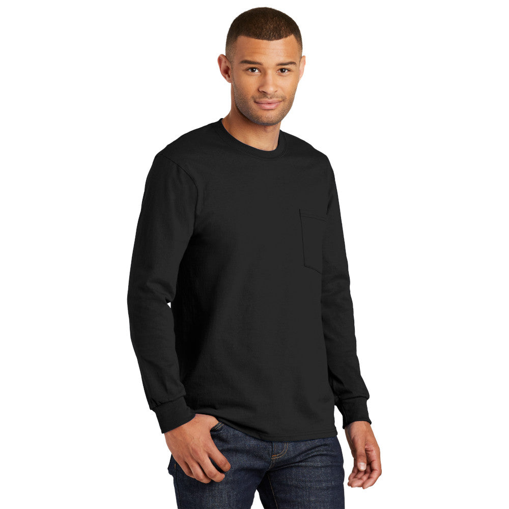 Port & Company® Tall Long Sleeve Essential Pocket Tee