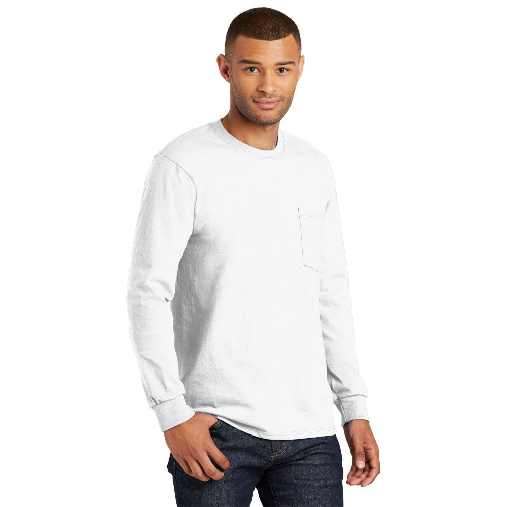 Port & Company® Tall Long Sleeve Essential Pocket Tee
