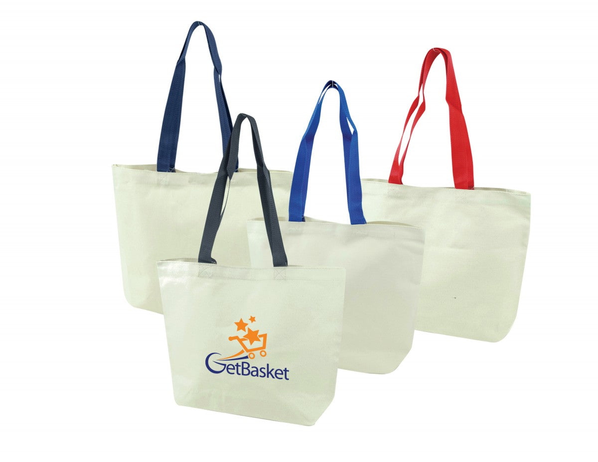 Color Handles Cotton Open Tote