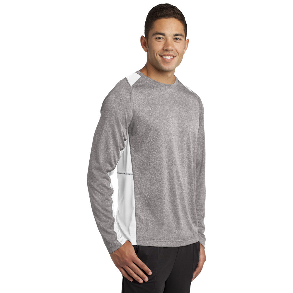 Sport-Tek® Long Sleeve Heather Colorblock Contender™ Tee