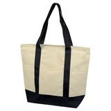 Deluxe Zippered Cotton Canvas Tote Bag
