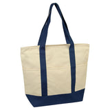 Deluxe Zippered Cotton Canvas Tote Bag