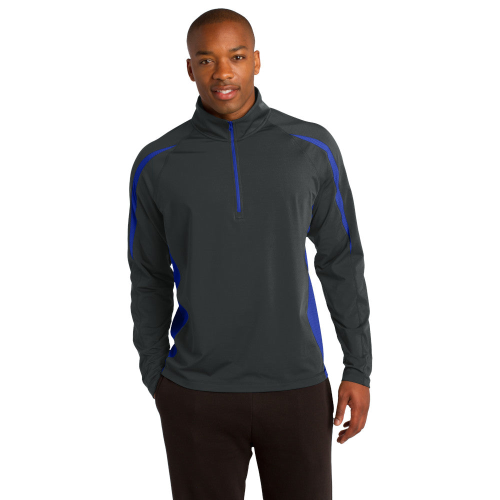 Sport-Tek® Sport-Wick® Stretch 1/2-Zip Colorblock Pullover