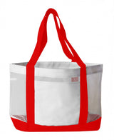 Color Trim Mesh Open Tote