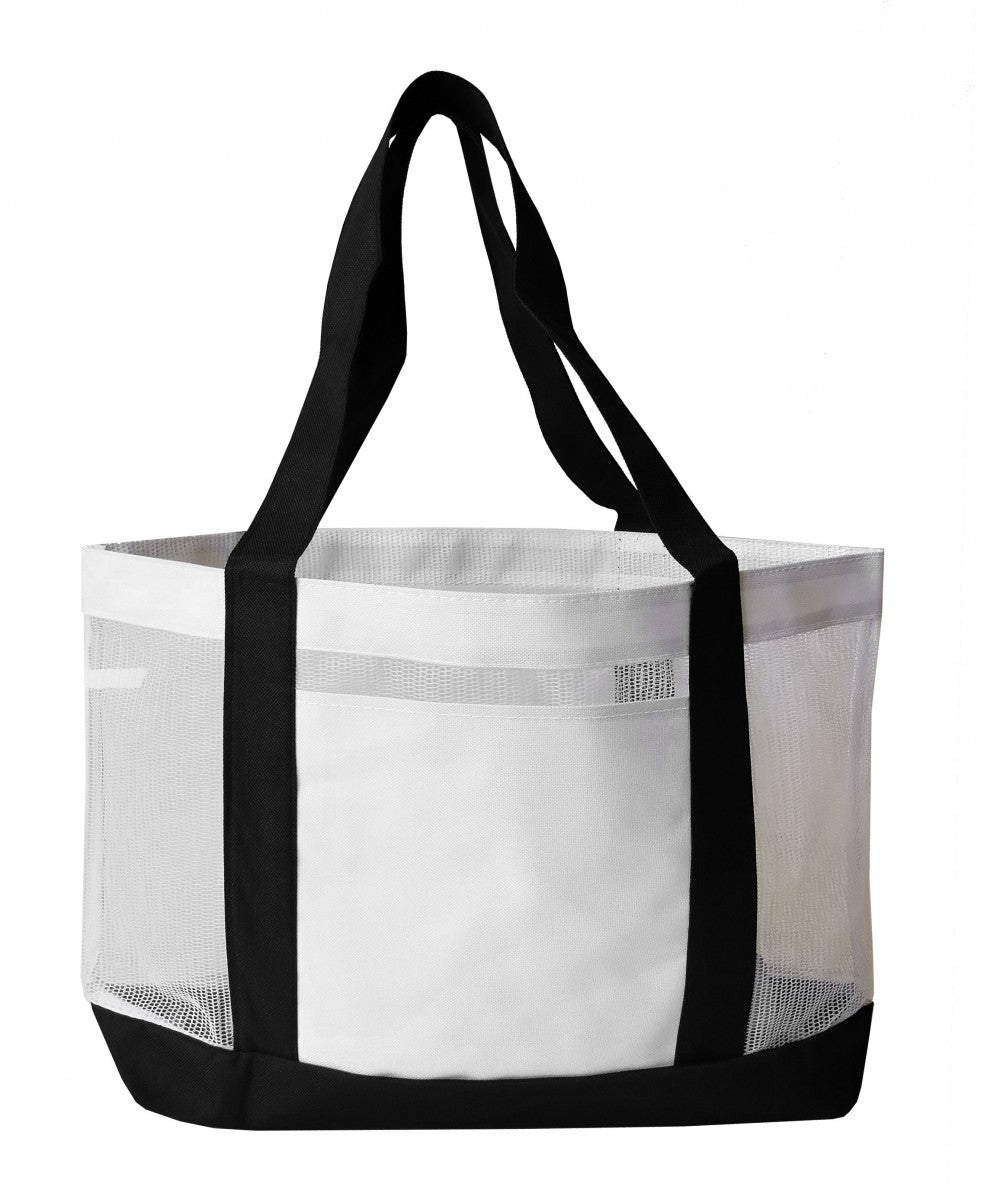 Color Trim Mesh Open Tote