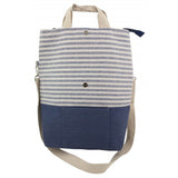 Striped 2-Way Carry Fashion Tote Bag