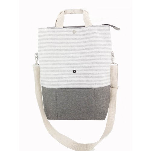 Striped 2-Way Carry Fashion Tote Bag
