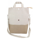 Striped 2-Way Carry Fashion Tote Bag