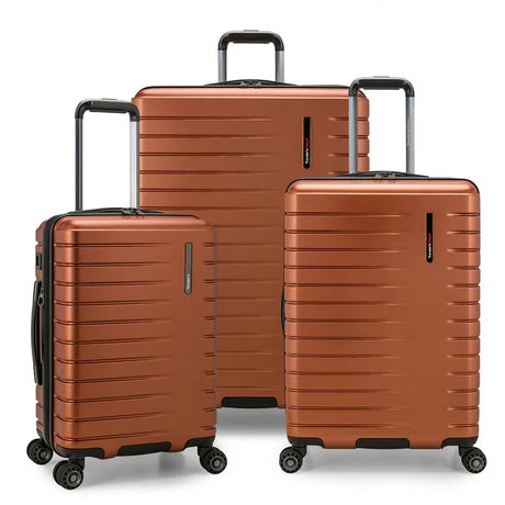 Orange wheeled luggage for travel