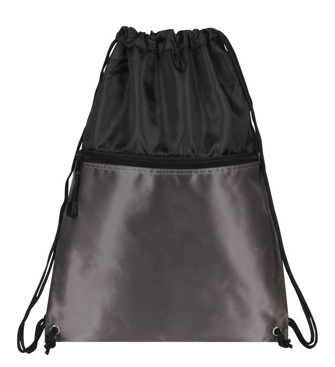 Drawcord Backpack w/ Zipper Pocket