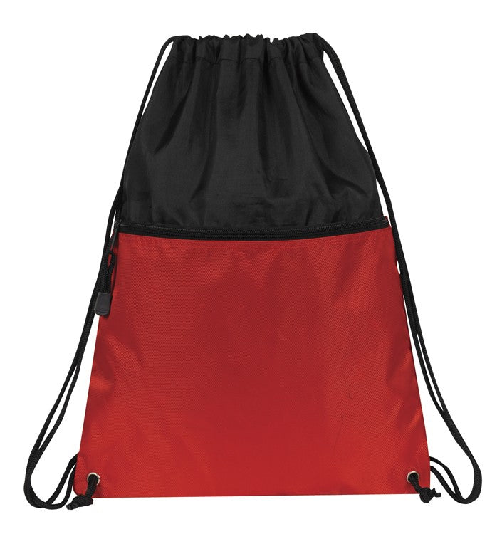 Drawcord Backpack w/ Zipper Pocket