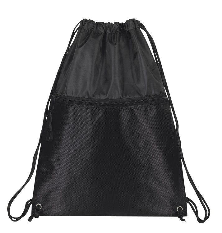 Drawcord Backpack w/ Zipper Pocket
