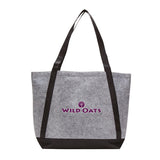 Felt Tote With Contrast Color Strap