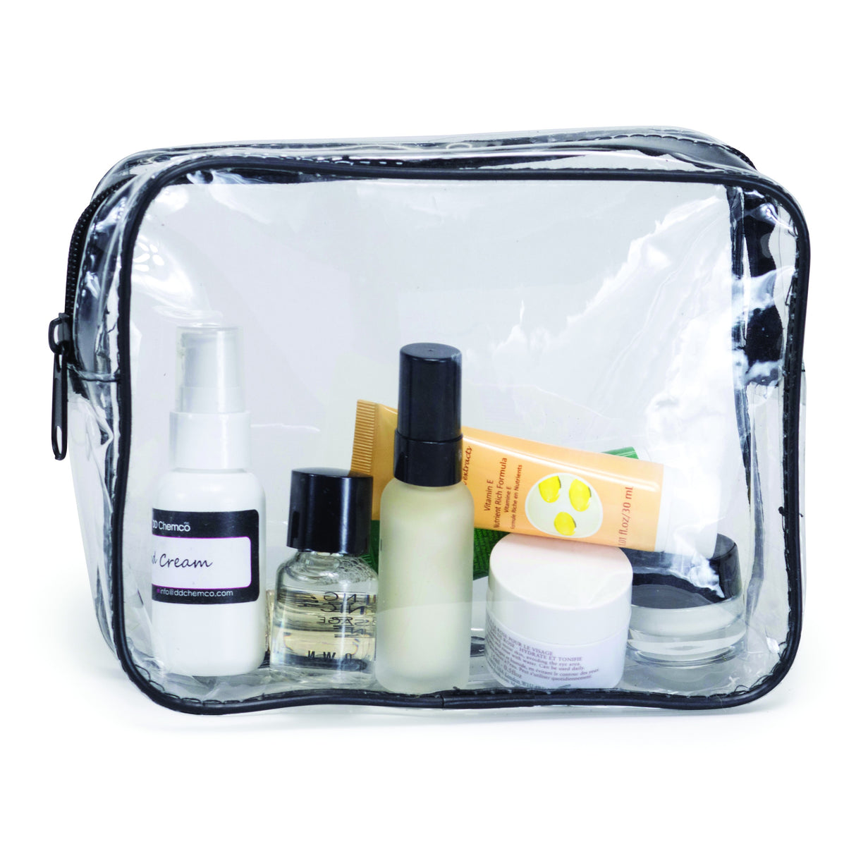 Clear Vinyl Travel Size Cosmetic Bag