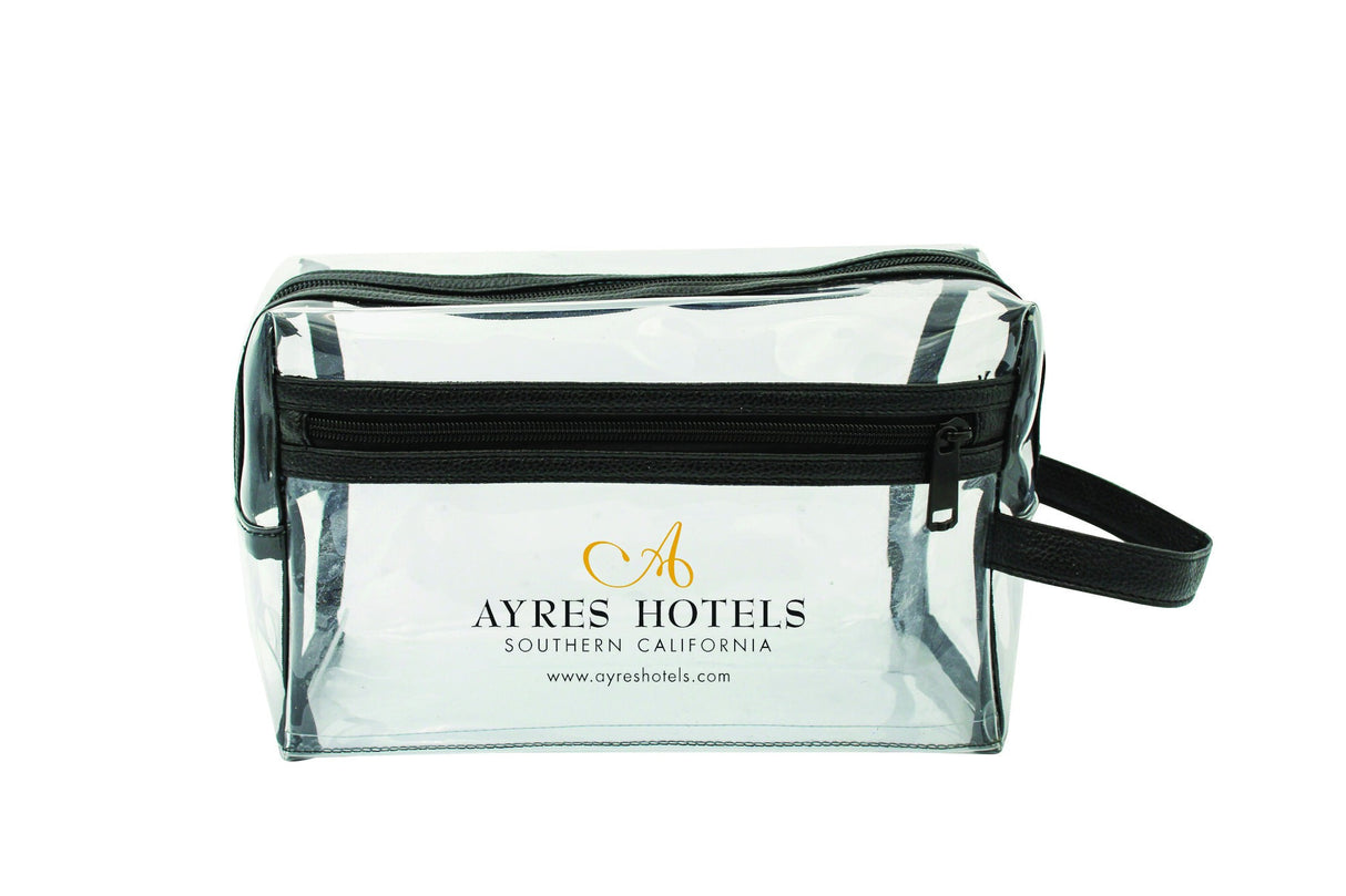 Clear vinyl toiletry bag
