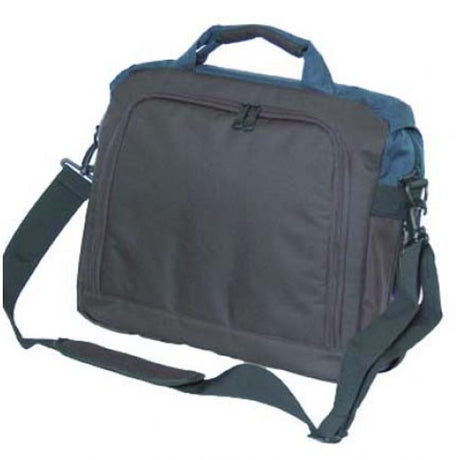 Gray and blue laptop messenger bags