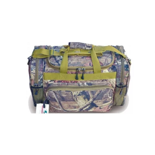 20 Canvas Camouflage Duffel Side Pockets Shoulder Strap Embroidered Bass  Fish & FREE Name Great for Graduation Birthday, Christmas, Fishing 