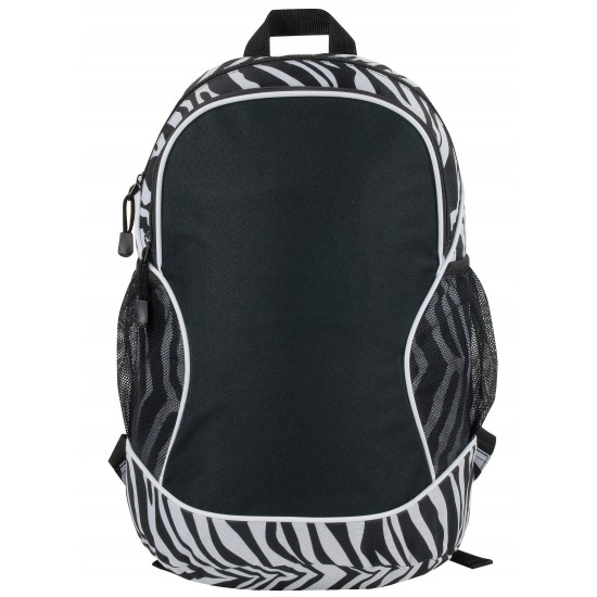 Zebra Pattern Polyester Backpack by Duffelbags.com